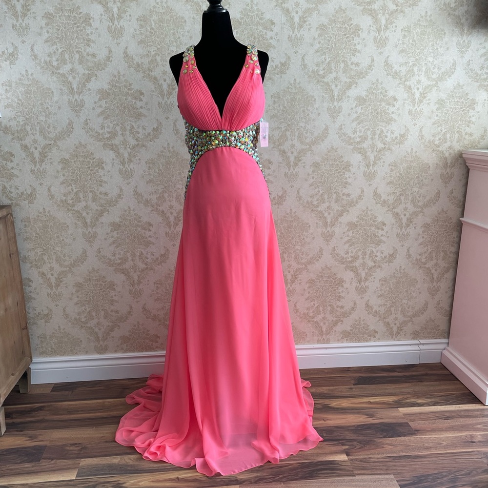 BNWT Blush prom by Alexia beaded gown